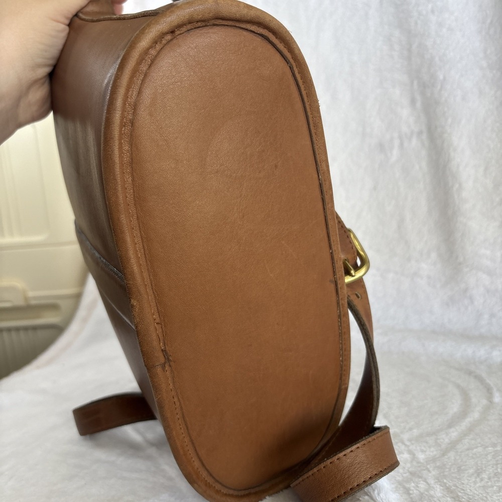 Vintage COACH Nottingham Binocular Crossbody Bag Tabac British Tan Leather USA - Picture 9 of 16